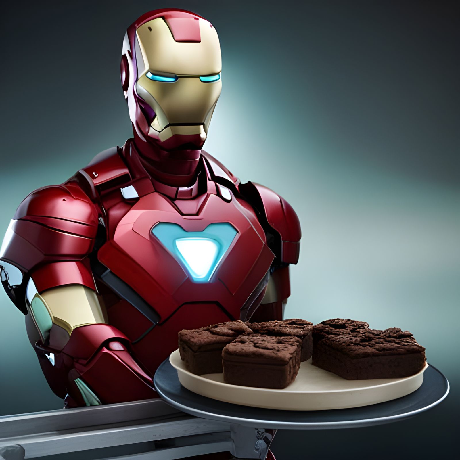 Iron Man's Brownie Break: 3D Digital Art