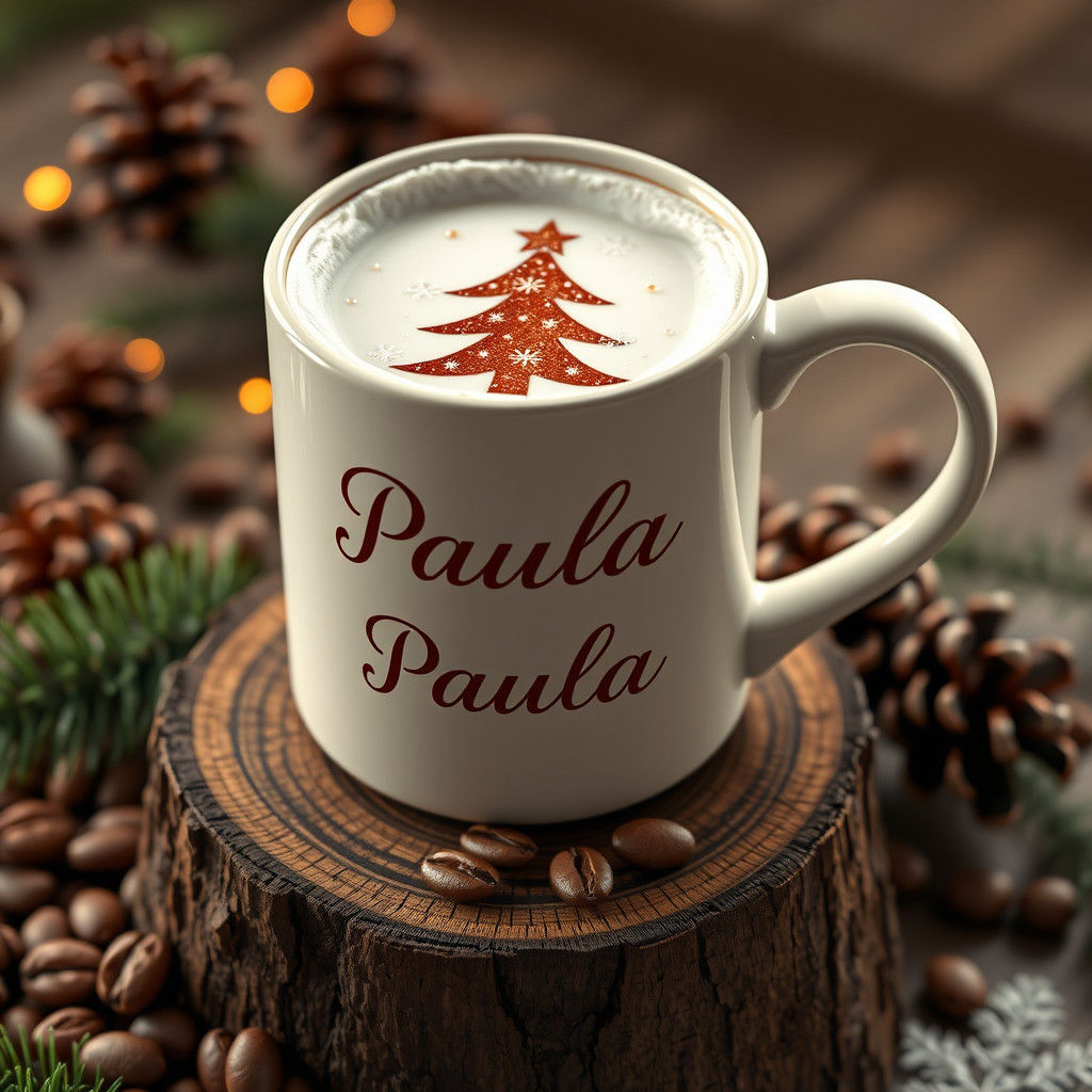 Festive Milk Mug with Christmas Tree Design