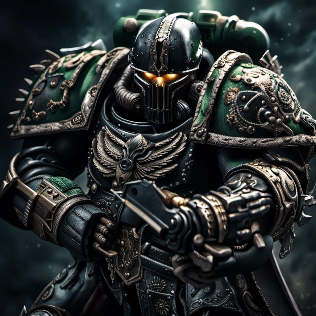 Dark Angel Space Marine with Sword in HDR