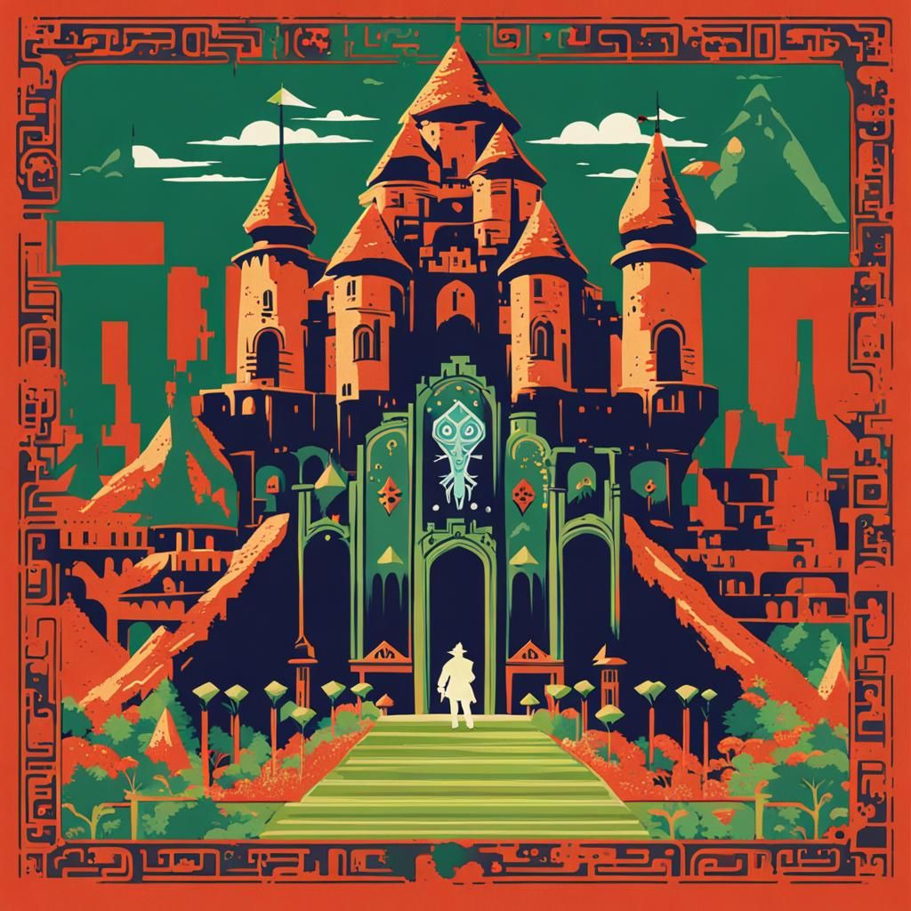 Link vs Monster in Zelda: Abstract Art