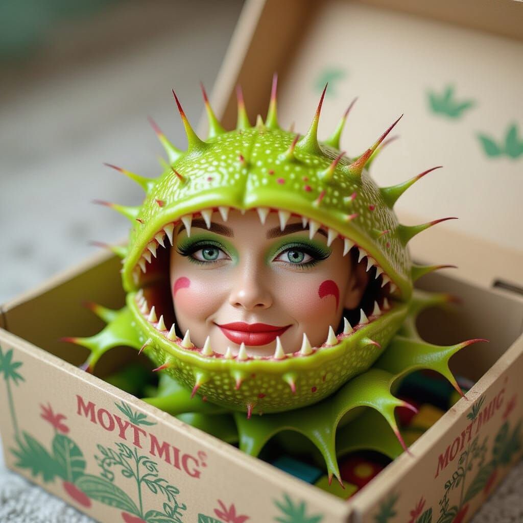 Venus Fly Trap With Human Face Explores Toy Box