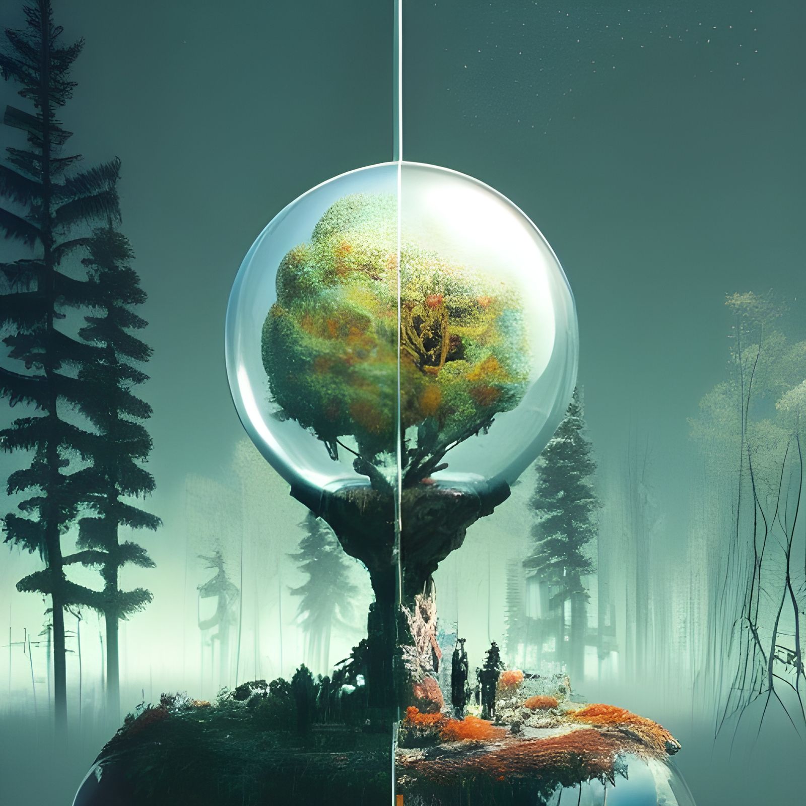 Cyberpunk Snowglobe: Last Tree on Earth