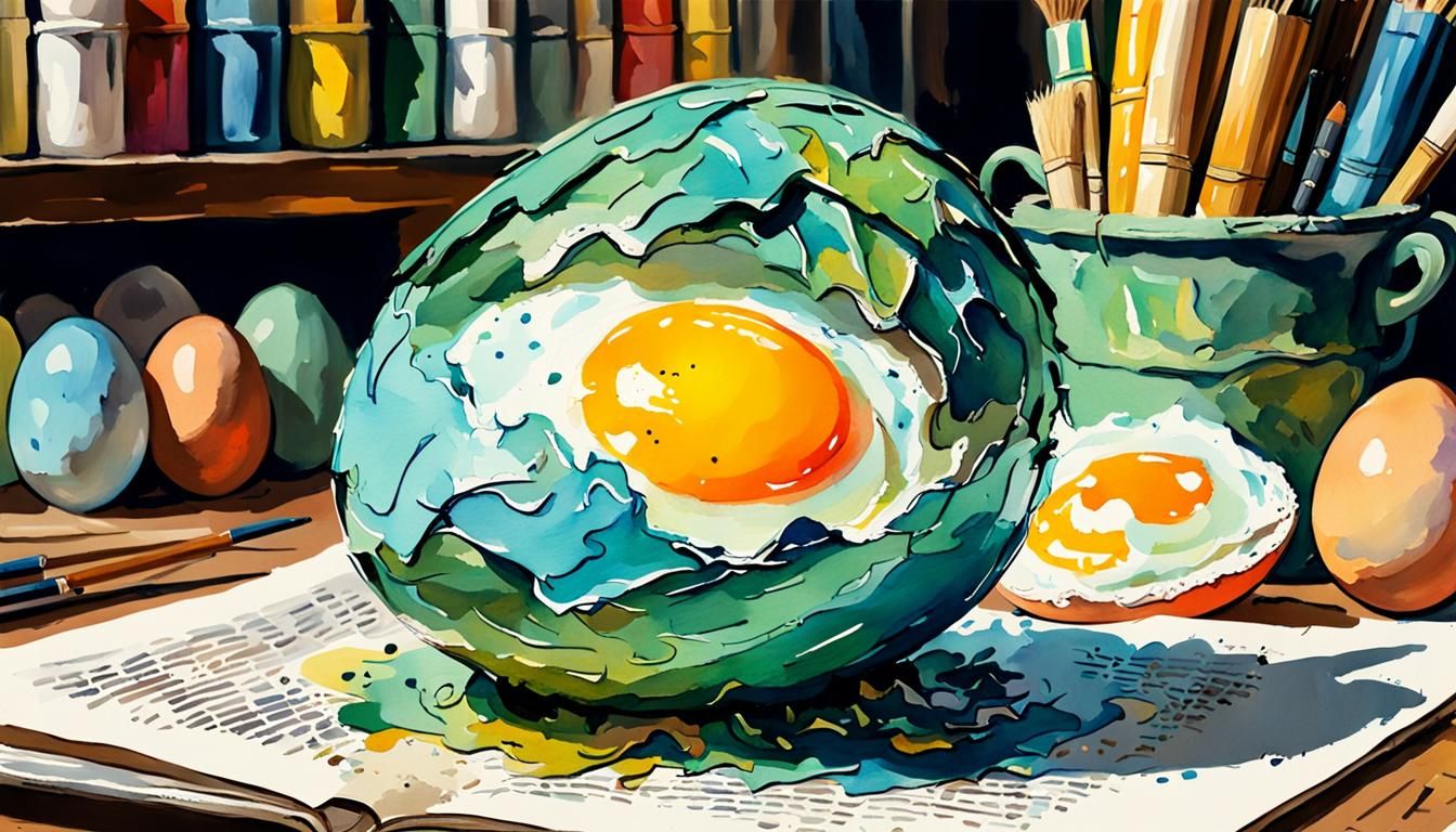 Shihousette Egg Reading: Gouache Style Masterpiece