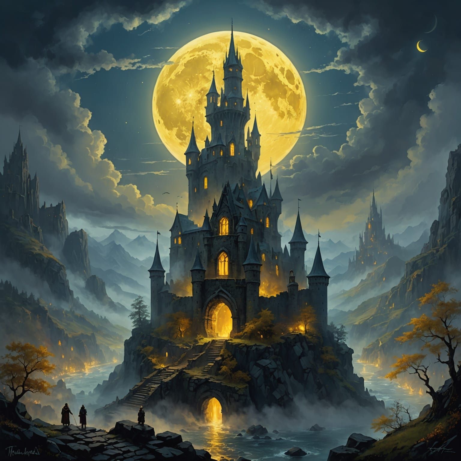 Ethereal Fantasy Dark Kingdom with Runes