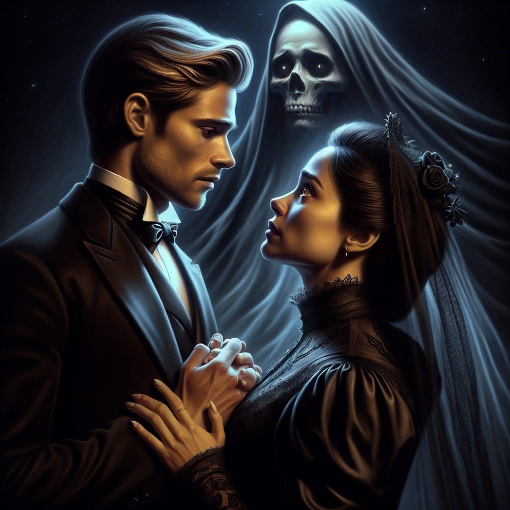 Victorian Mourning Scene of Loss and Grief