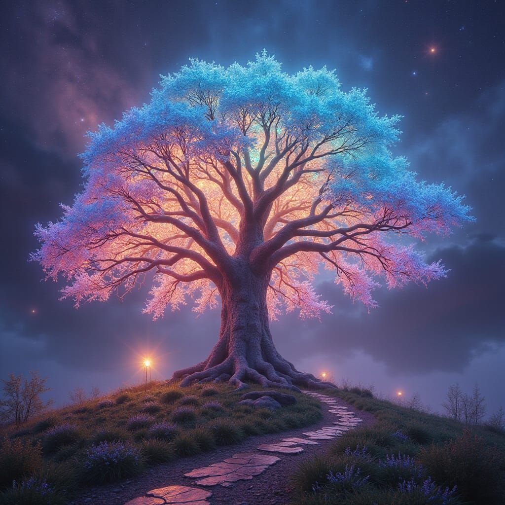 Fractal Tree of Light and Flame