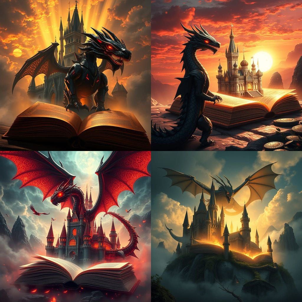 Epic Digital Fantasy Castle Emerges from Magical Tome with M...