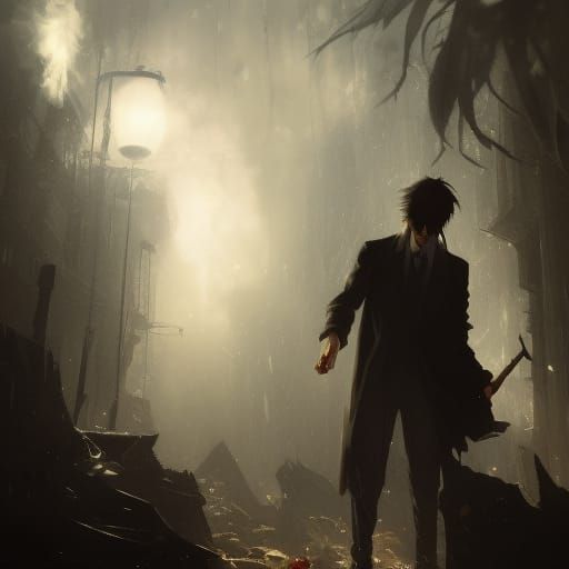 Dark Fantasy Art: Man Smoking Marijuana