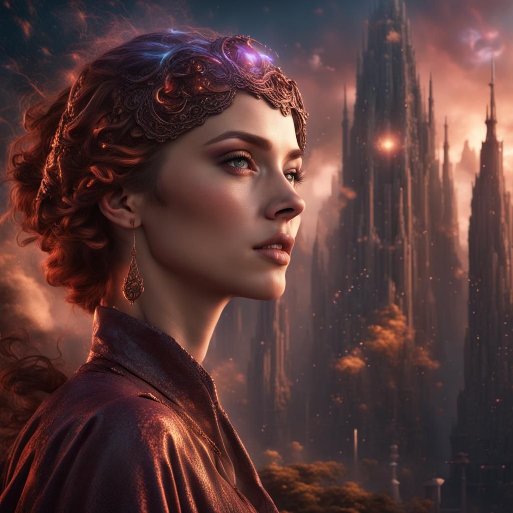 Psychic Woman: Detailed Fantasy Concept Art