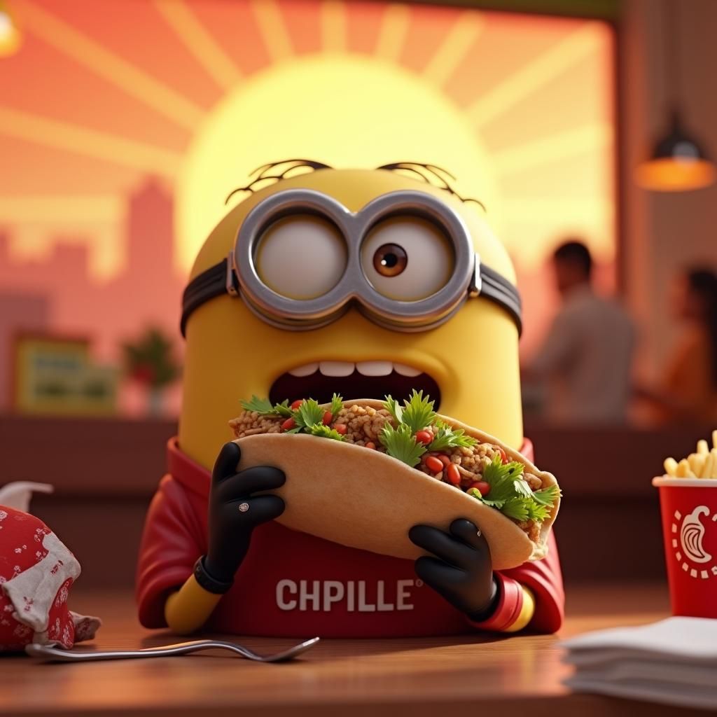 Minion Enjoys Burrito in Pixar-Style Chipotle Scene