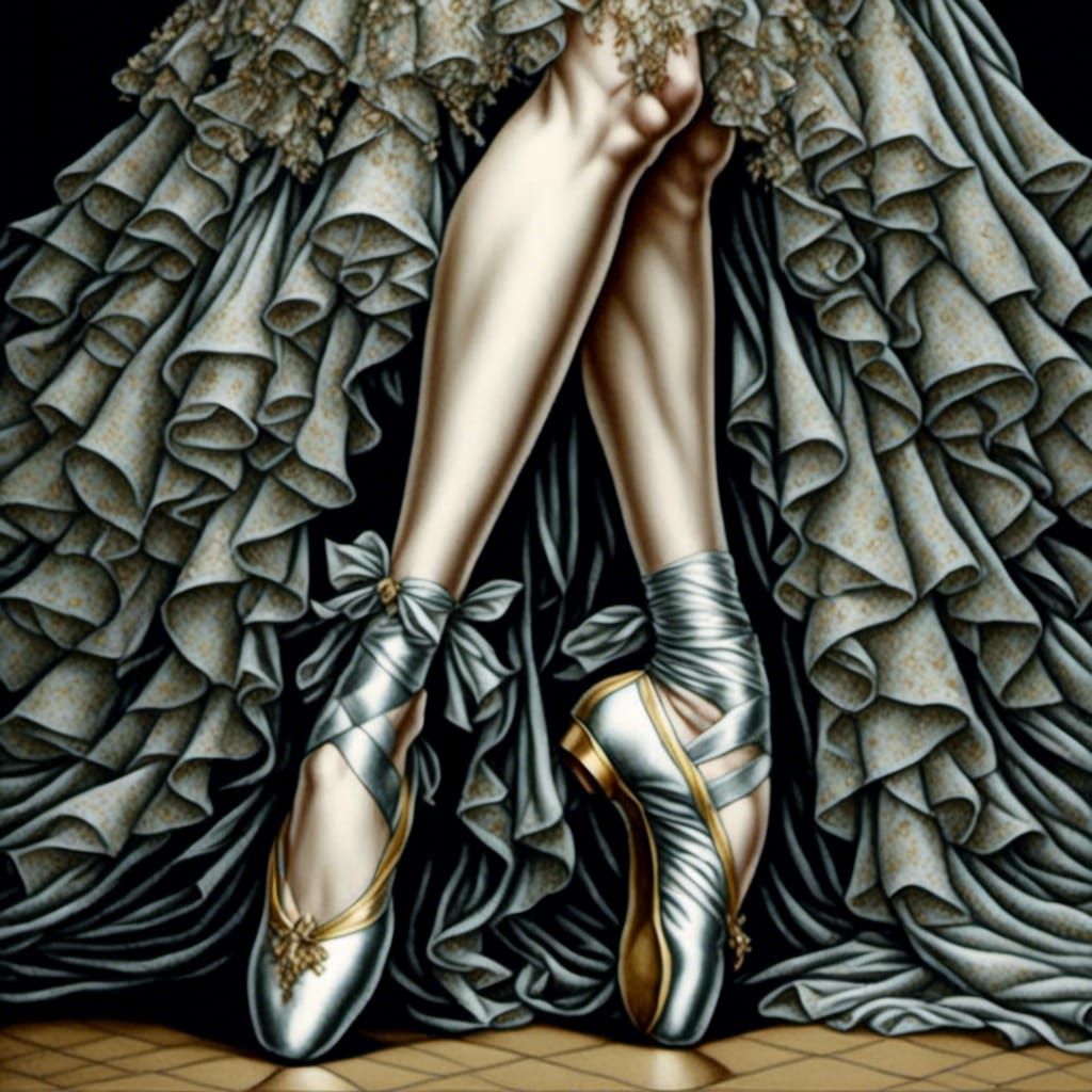 Ballet Pointe Shoes Close-Up En Pointe