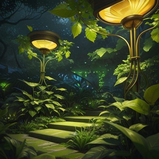 Futuristic Lamp Powered by Nature: Digital Painting