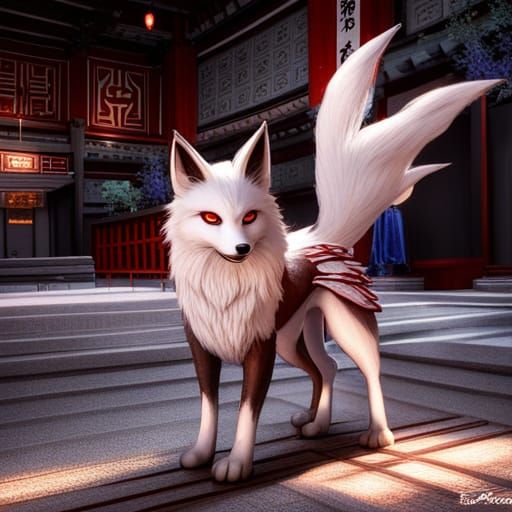 Guardian fox spirit of Inari Shrine