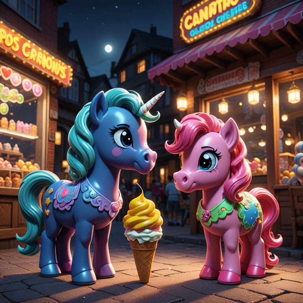 My Little Ponies Enjoy Whimsical Ice Cream Treats in Hyperre...