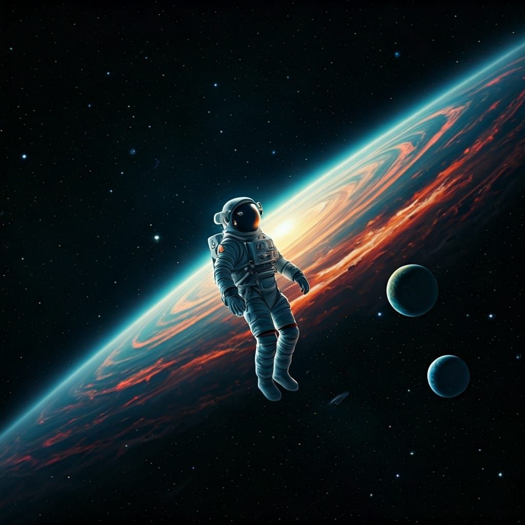 Astronaut in Space: Cosmic Futuristic Art