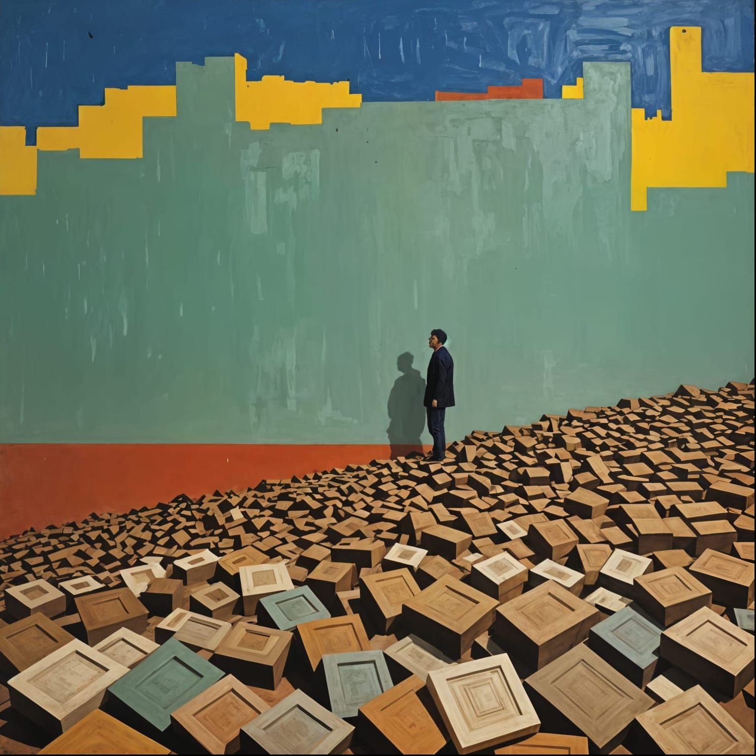 Abstract Art in a Museum Gallery