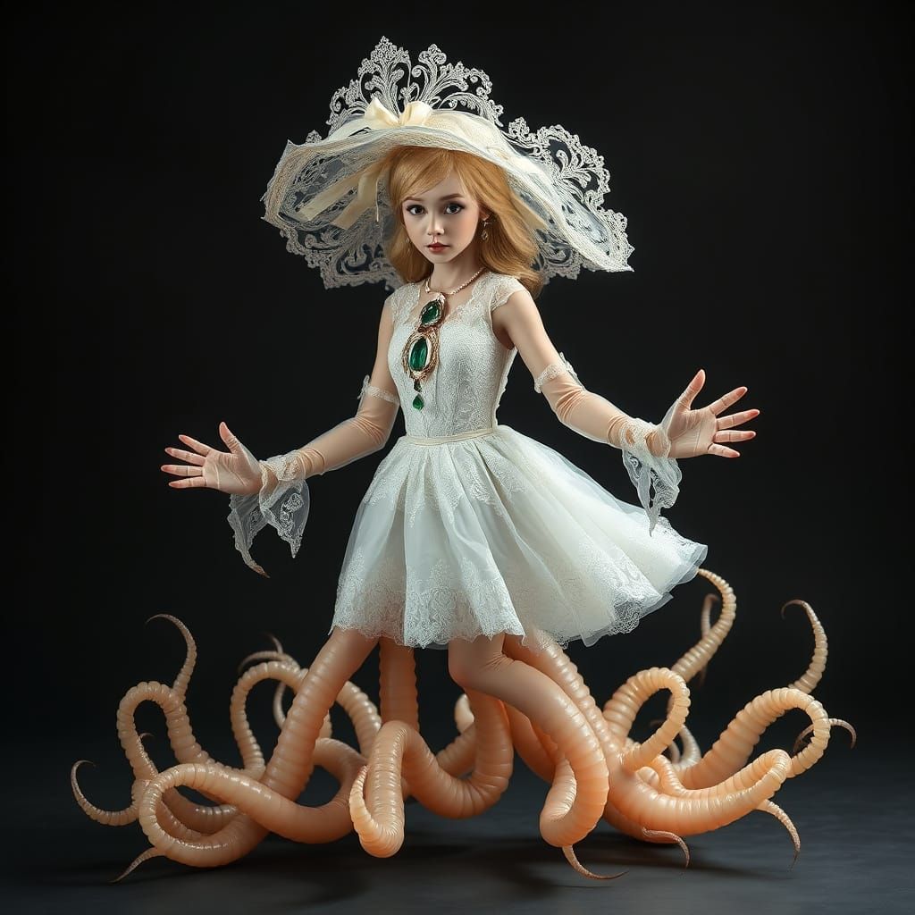 Elegant Maggot Maiden in Lace Attire