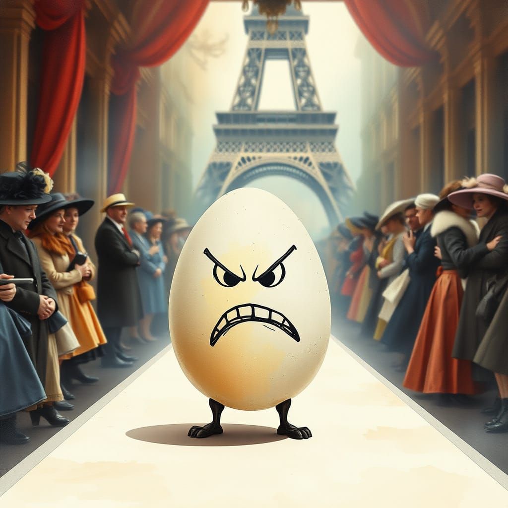 Egg of Fury on Parisian Catwalk