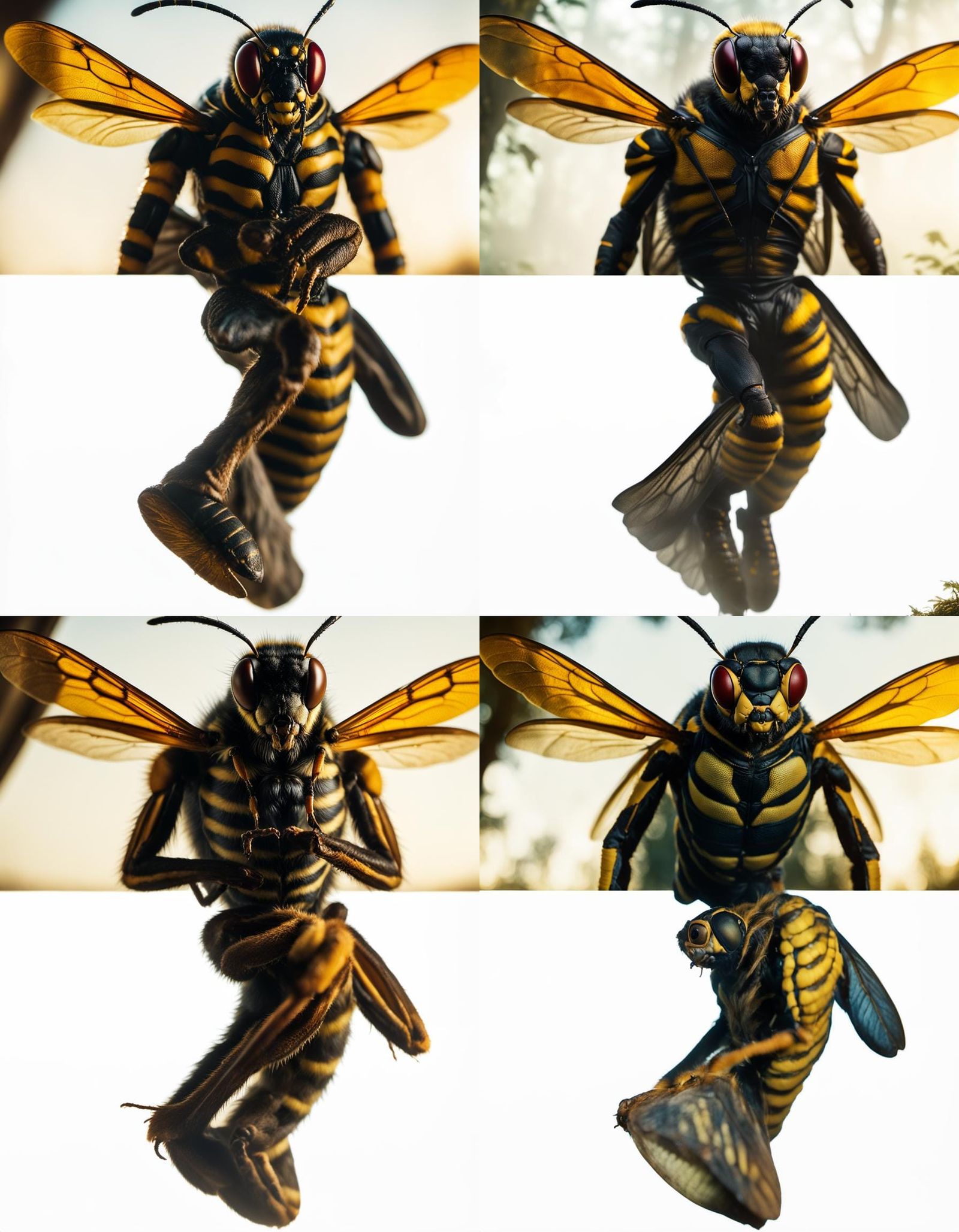 Horrific Man-Wasp Hybrid in Cinematic Style