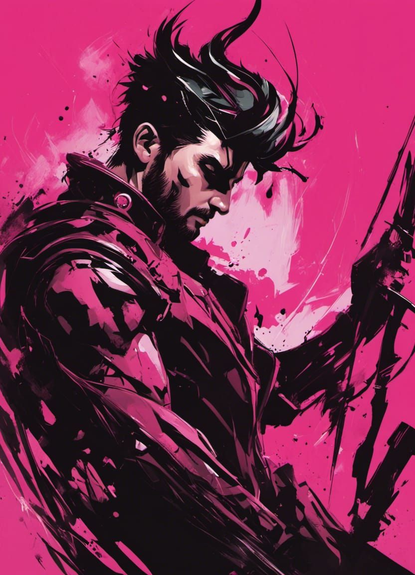 Pink God: Emo Gothic Acrylic Pinup