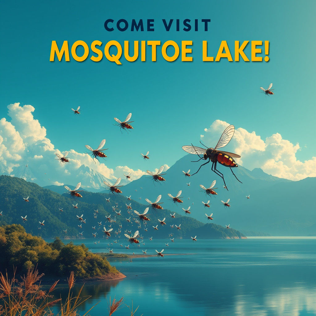 Visit Mosquitoe Lake: Vintage Travel Poster Art