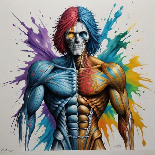 anatomical drawing of the musculoskeletal system