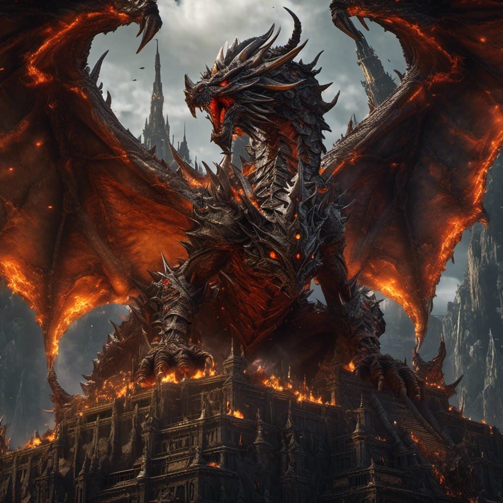 Deathwing Dragon, Destroyer of Worlds in Hyperreal Style