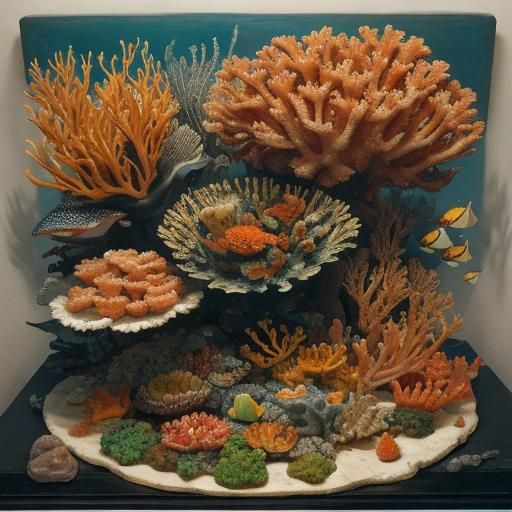 Mousefish Nibbling Cheese Corals: Ocean Creature Painting