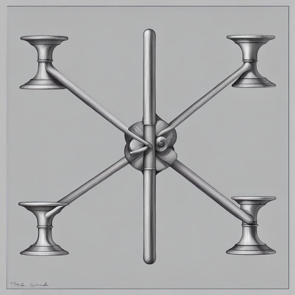 Abstract Three-Sided Spindle on White