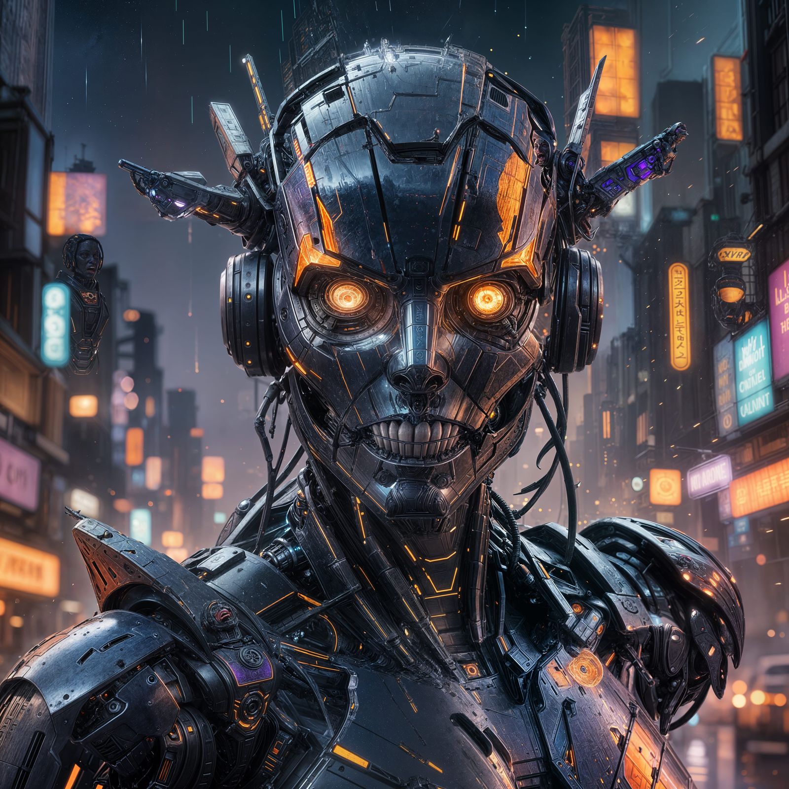 Female Robot Screaming: Detailed Fantasy Concept Art