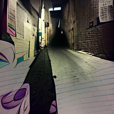 Desolate Dark Alleyway: An AI-Generated Image