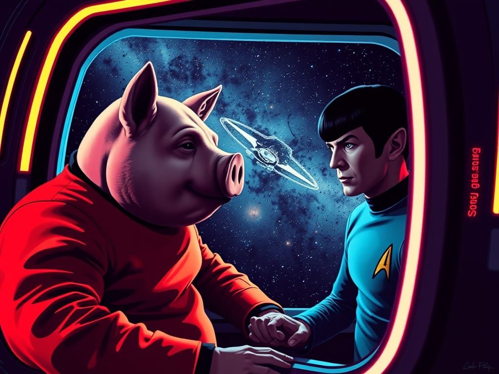 Star Trek Crew in Cyberpunk Noir Style