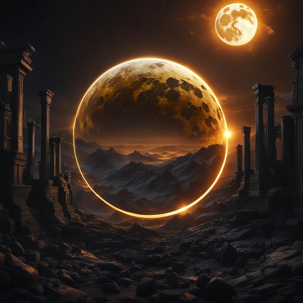 Spectacular Total Solar Eclipse in Digital Art