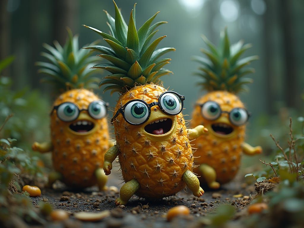 Spectacled Pineapple Creatures Cries a Stranger's Heart with Joy