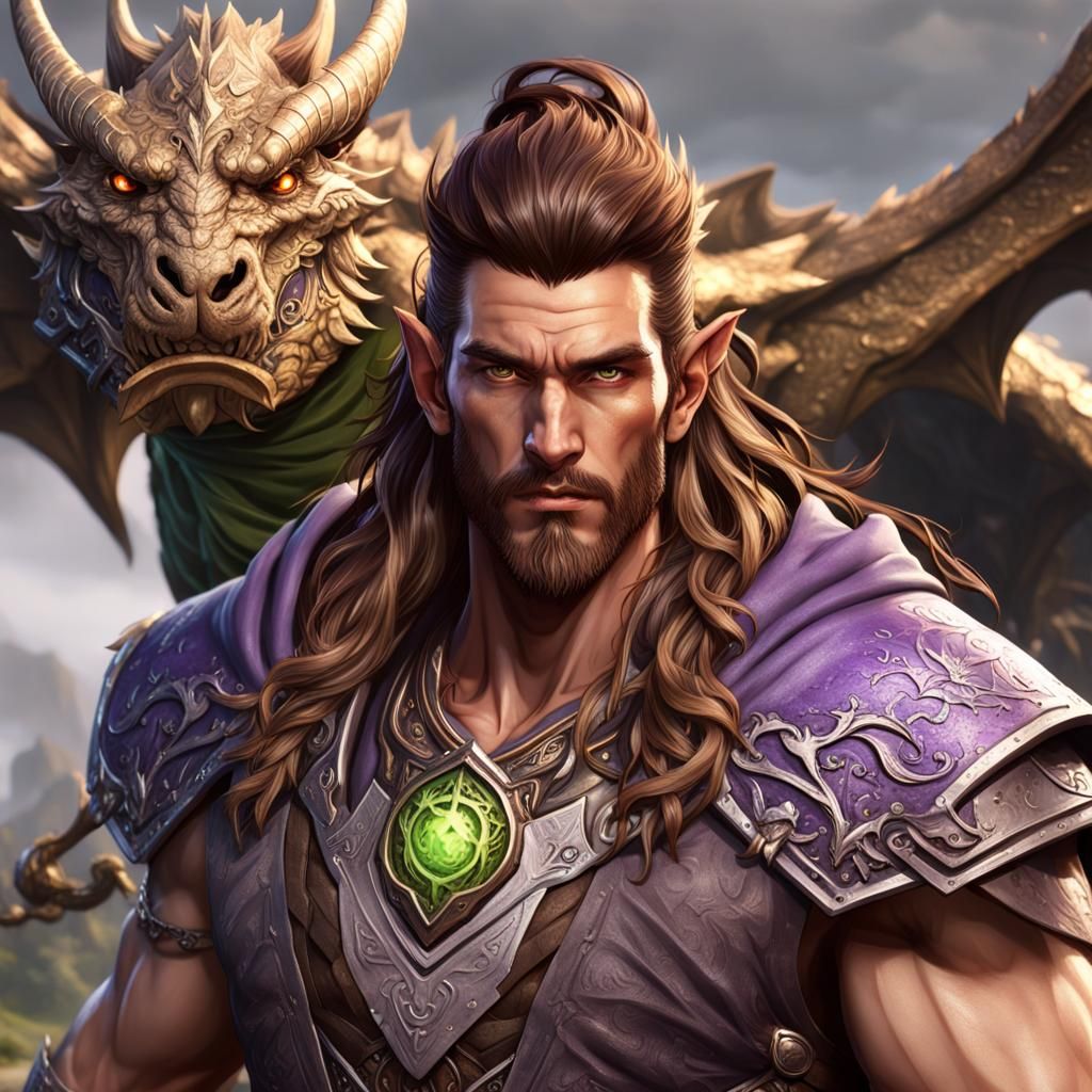 Dragon-Human Druid: Dark Fantasy Concept Art