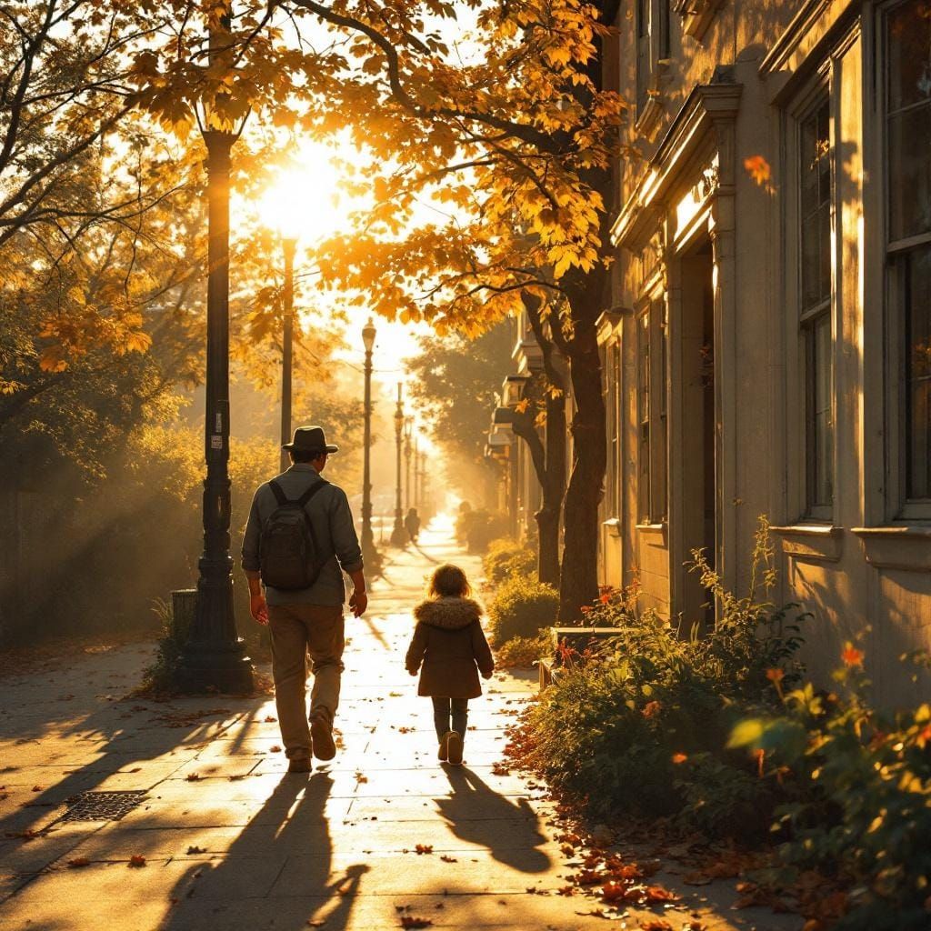 Golden Americana Scene in Rockwell and Spielberg Style