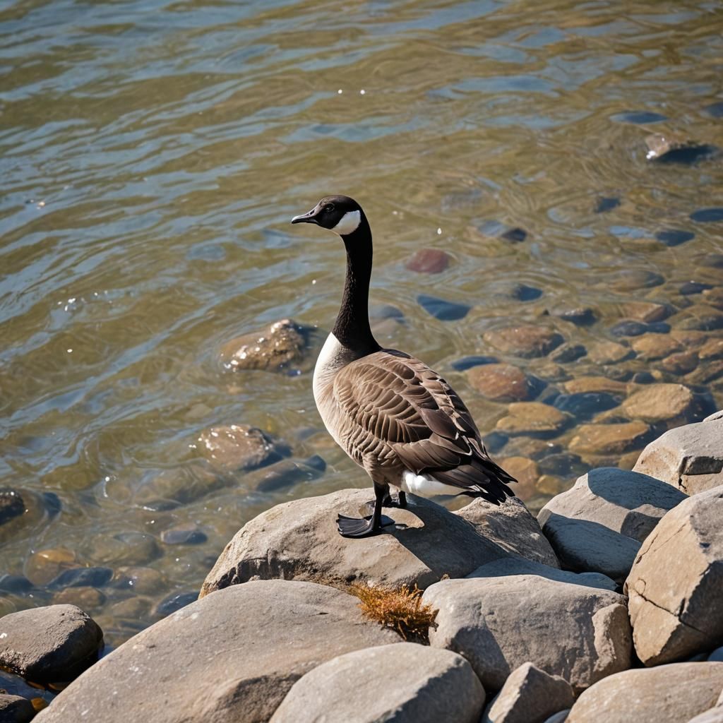 Canada Goose Close-Up: Wildlife Photography in Lake Ontario