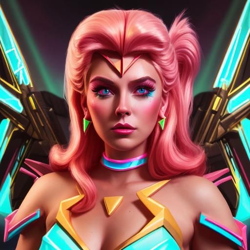 She-ra in Synthwave Neon Retro Style