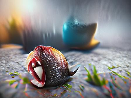 Nightmare Mystery Snail with Sharp Teeth in 3D