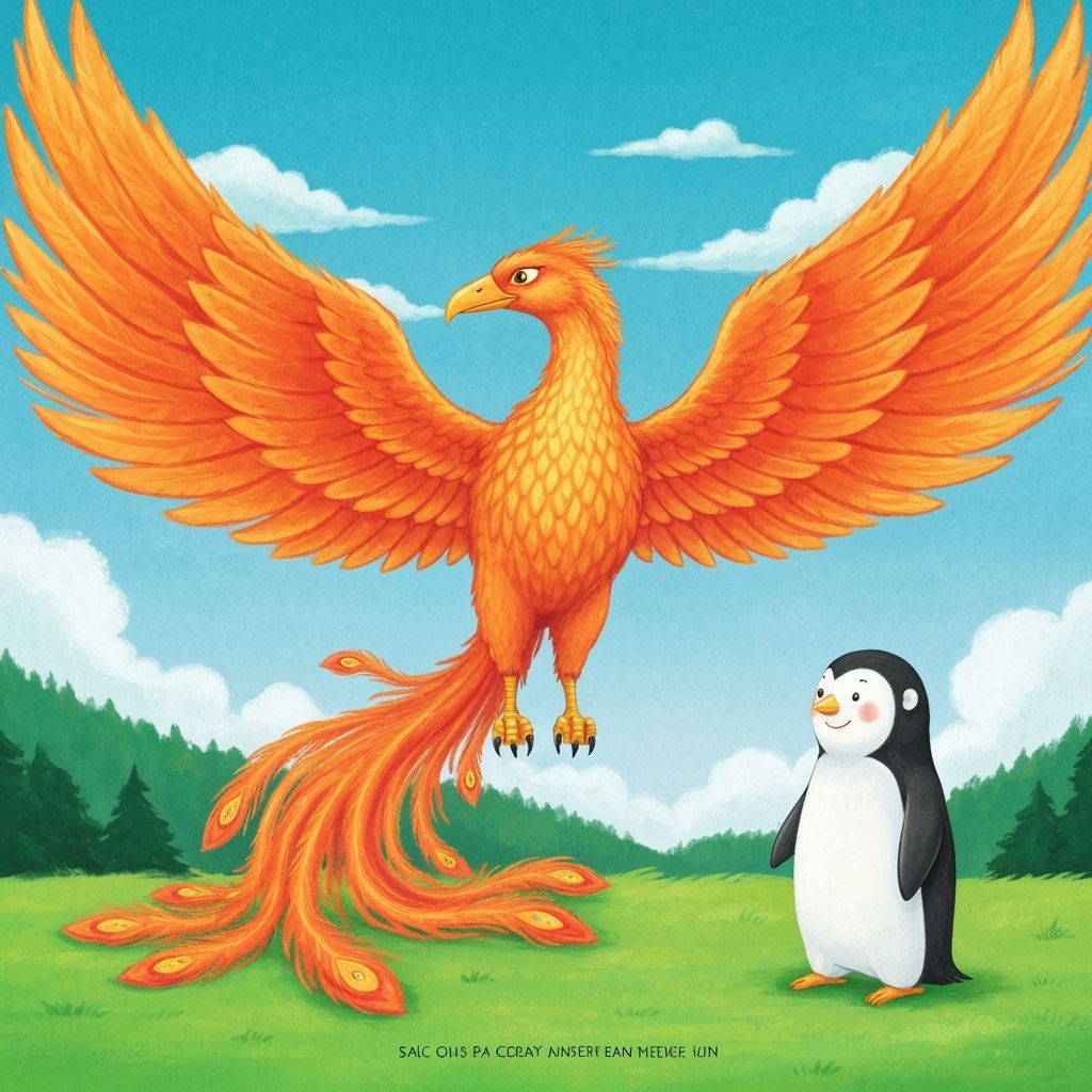 Phoenix and Penguin as Children's Book Illustration