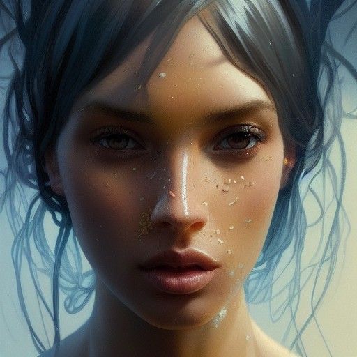 Detailed Portrait in Art Nouveau Style