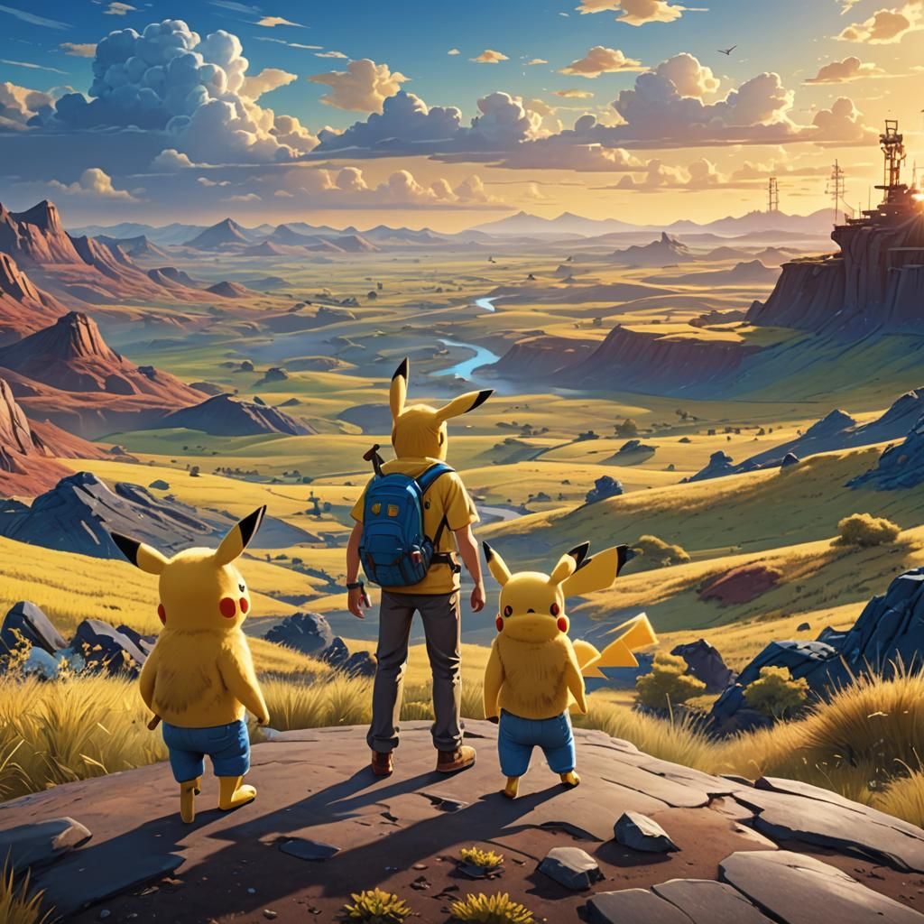 Pikachu and Ash in Pixar-Style 3D Art