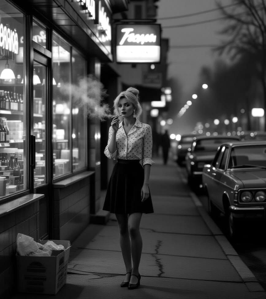 1980s Soviet Street Scene in Soft Mist