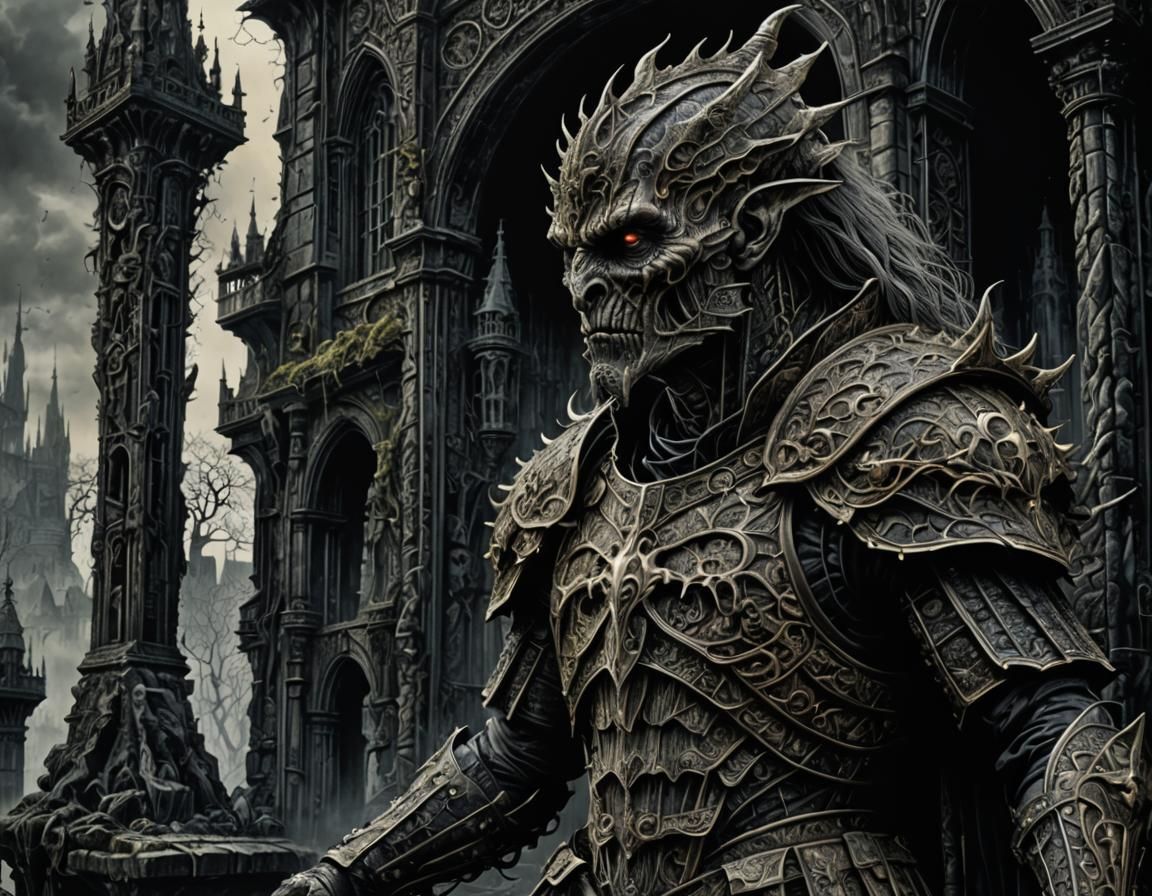 Fearsome Monster Sphinx in Dark Fantasy Style