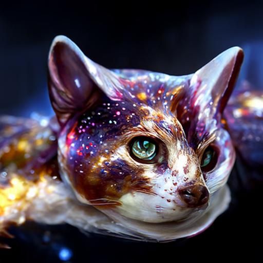 Galactic Feline in Hyperrealistic Detail