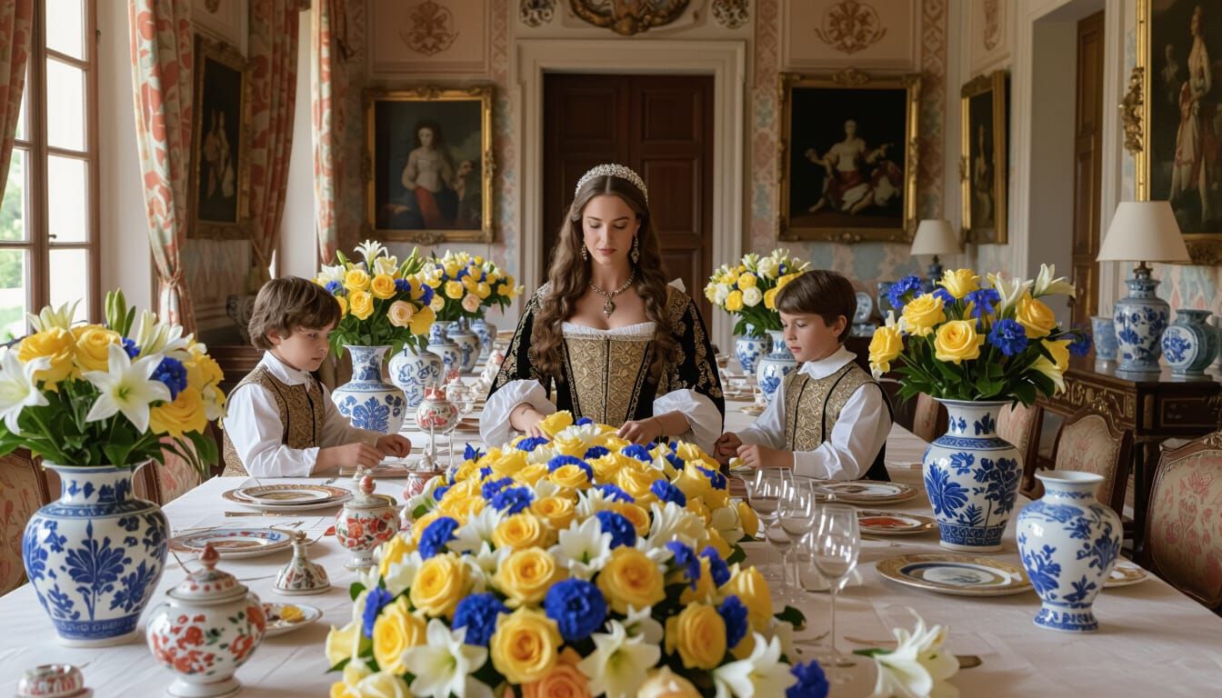 Lavinia della Valle and Sons in Roman Villa, 1552