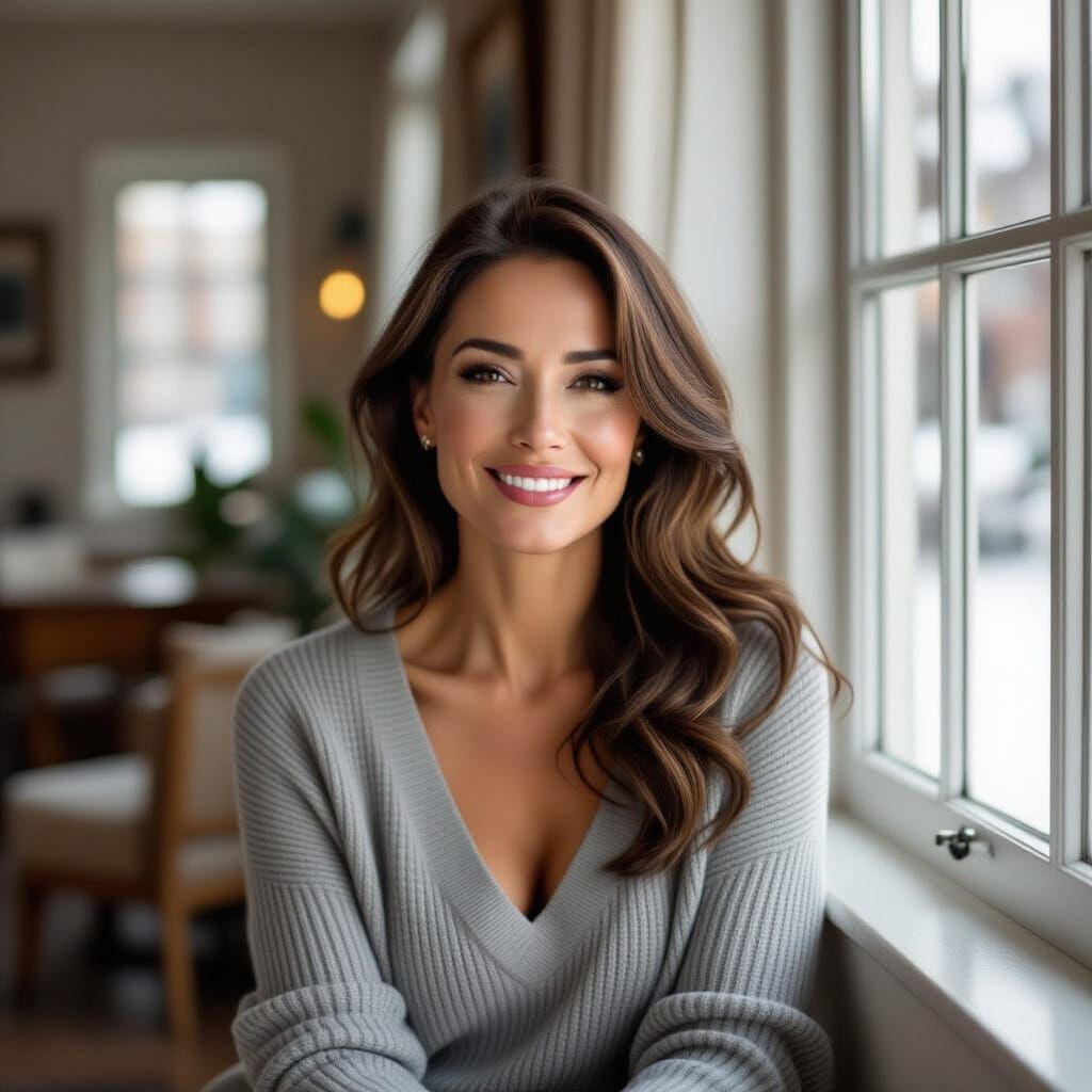 Elegant Mature Woman Posing Confidently