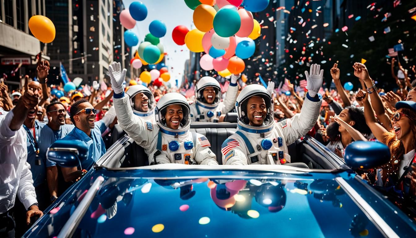 Apollo Astronauts Celebrate with Confetti Parade