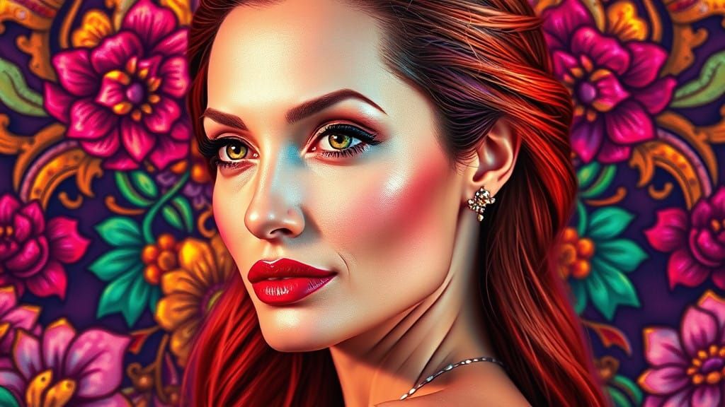 Vibrant Portrait of a Hollywood Icon in Fantasy Realms