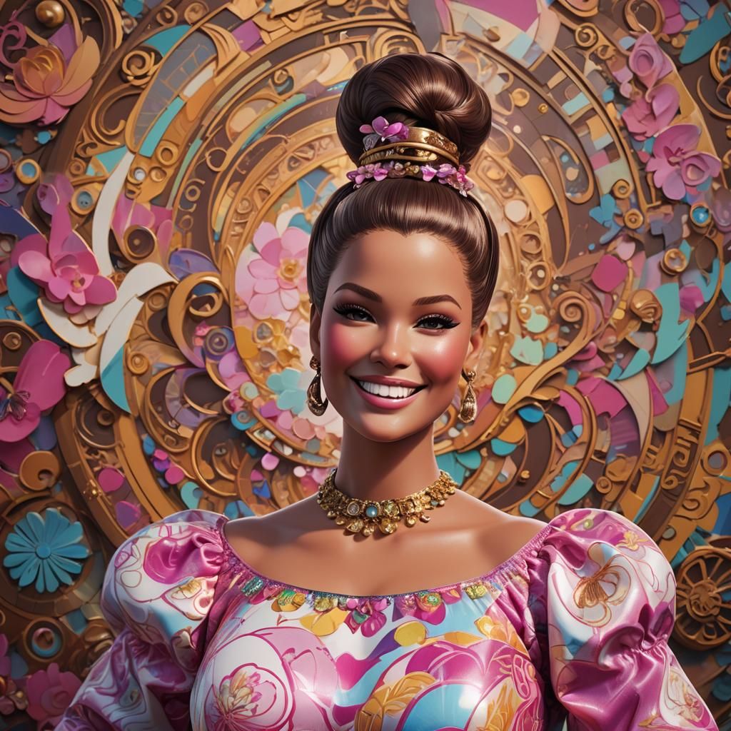 Realistic Plus Size Barbie Portrait in 8k